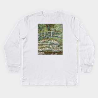 Bridge over a Pond of Water Lilies Kids Long Sleeve T-Shirt